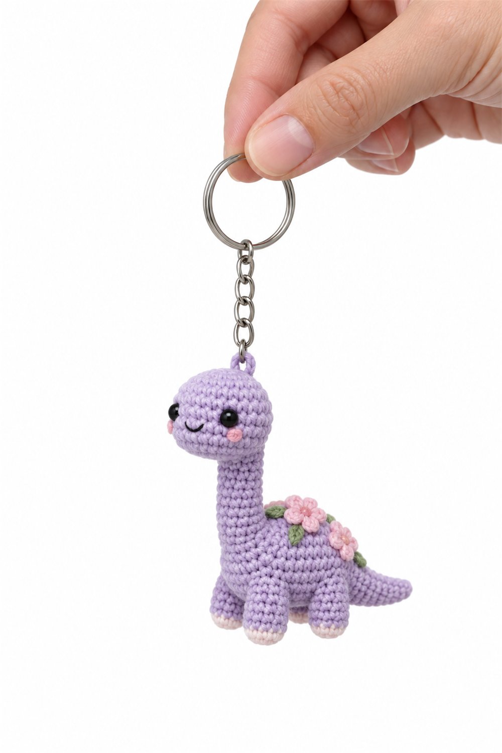 How to Crochet Amigurumi 263 Chaveiro Brontossauro Flor
