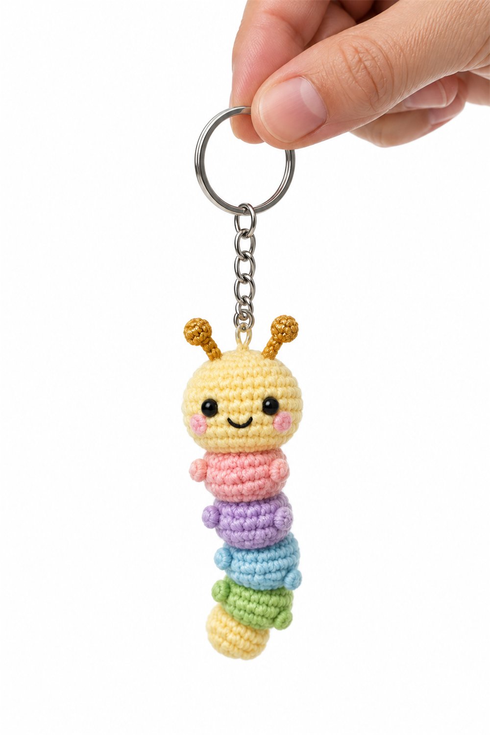 Amigurumi 293 Chaveiro Lagarta Colorida - Handmade Pattern