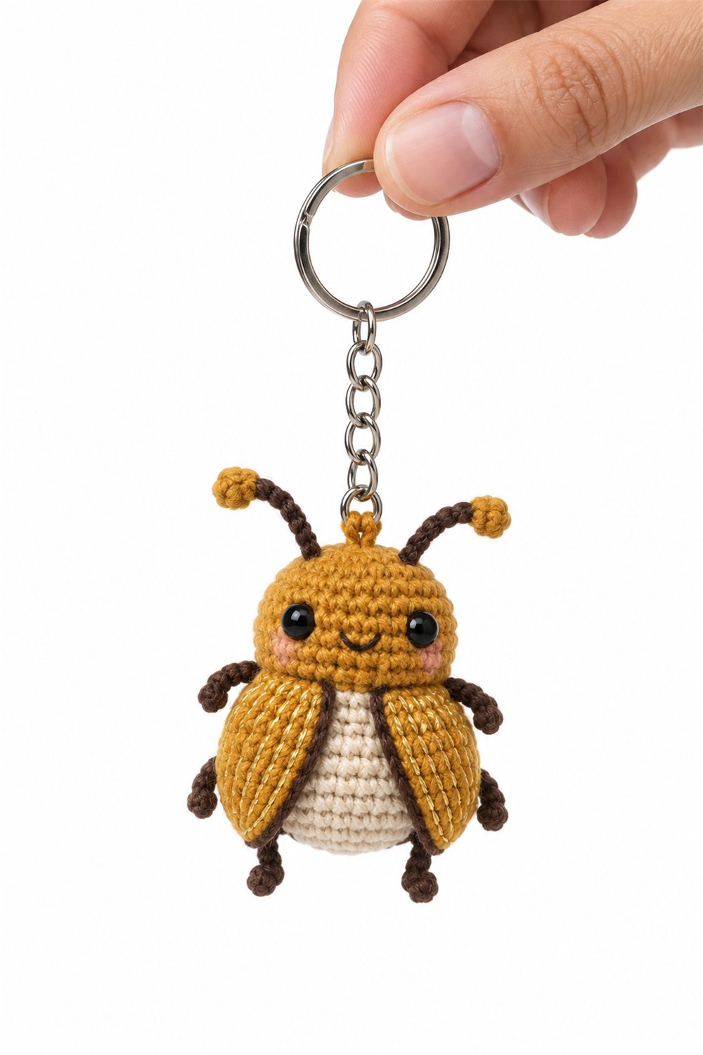 Amigurumi 298 Chaveiro Besouro Dourado - Crochet Pattern