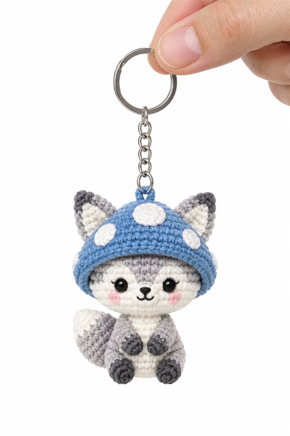 Amigurumi 355 Chaveiro Raposa Cogumelo Azul - Step by Step