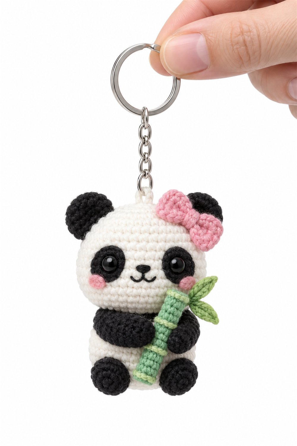 Amigurumi 357 Chaveiro Panda Bambu Rosa - Handmade Pattern