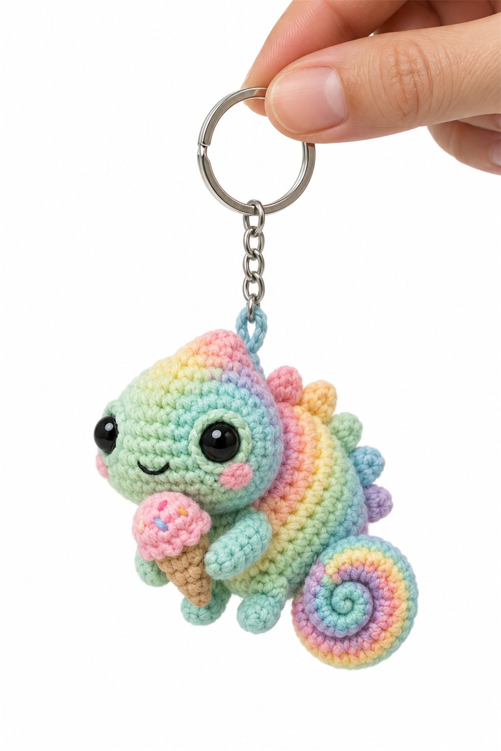 Amigurumi 369 Chaveiro Camaleao Sorvete Crochet Guide