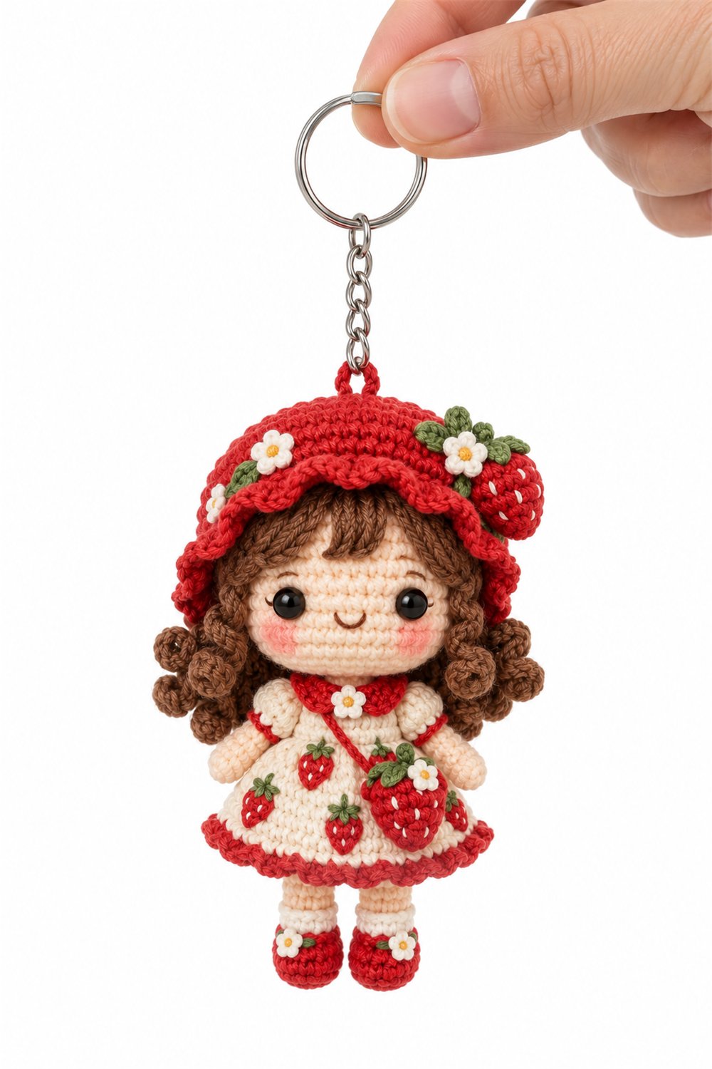 How to Crochet Amigurumi 381 Chaveiro Boneca Morango