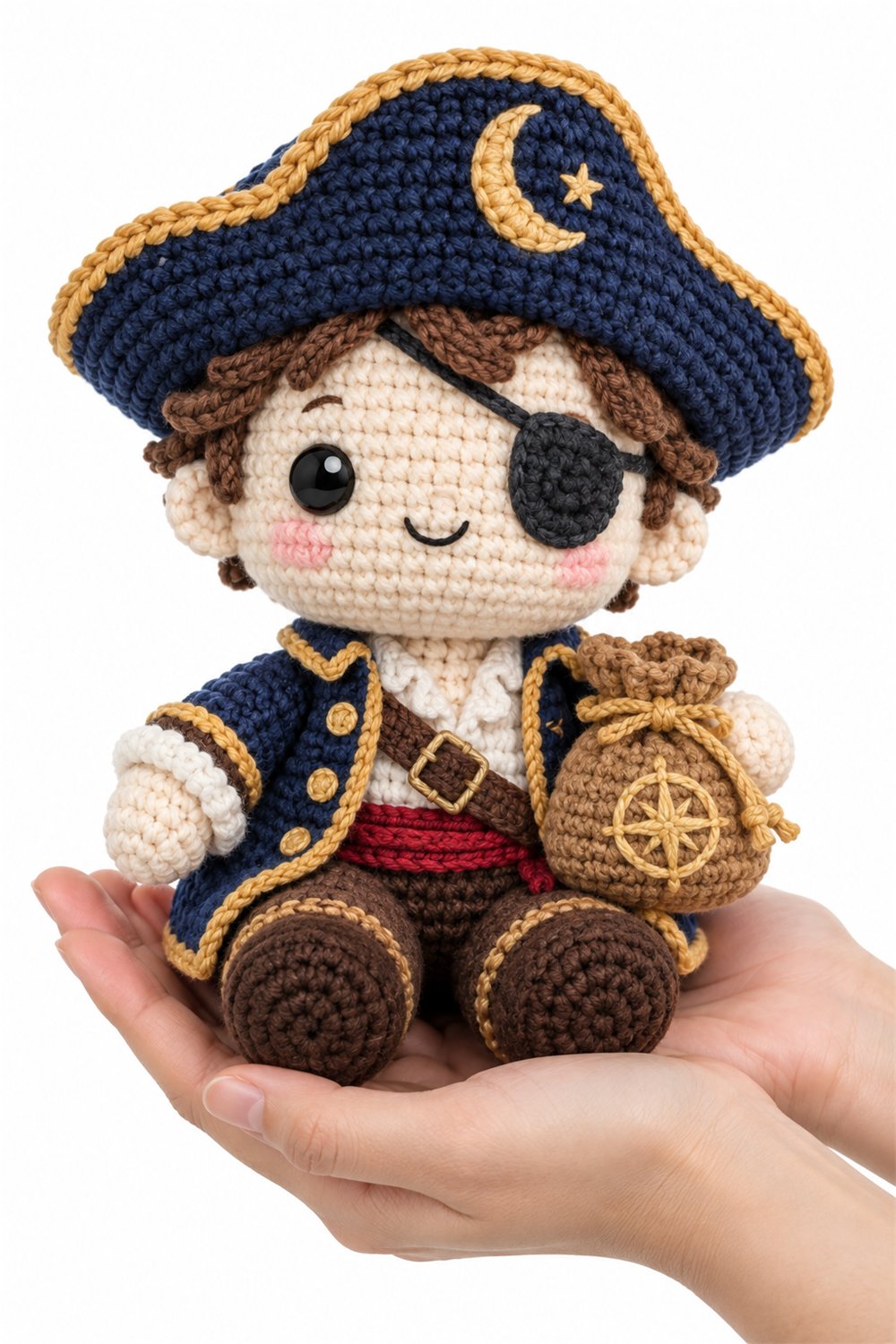 Amigurumi 384 Na Mao Boneco Pirata Lunar - Handmade Pattern