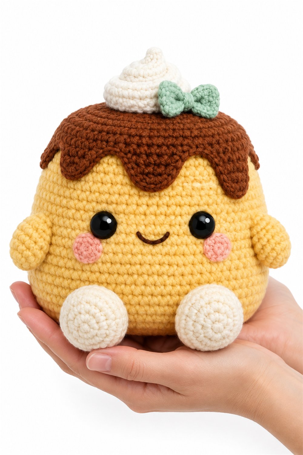 Amigurumi 402 Na Mao Pudim Caramelo - Handmade Pattern