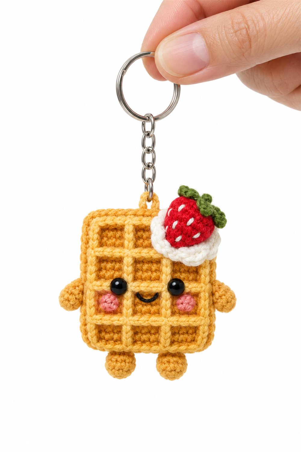 Crochet Amigurumi 403 Chaveiro Waffle Morango - Pattern