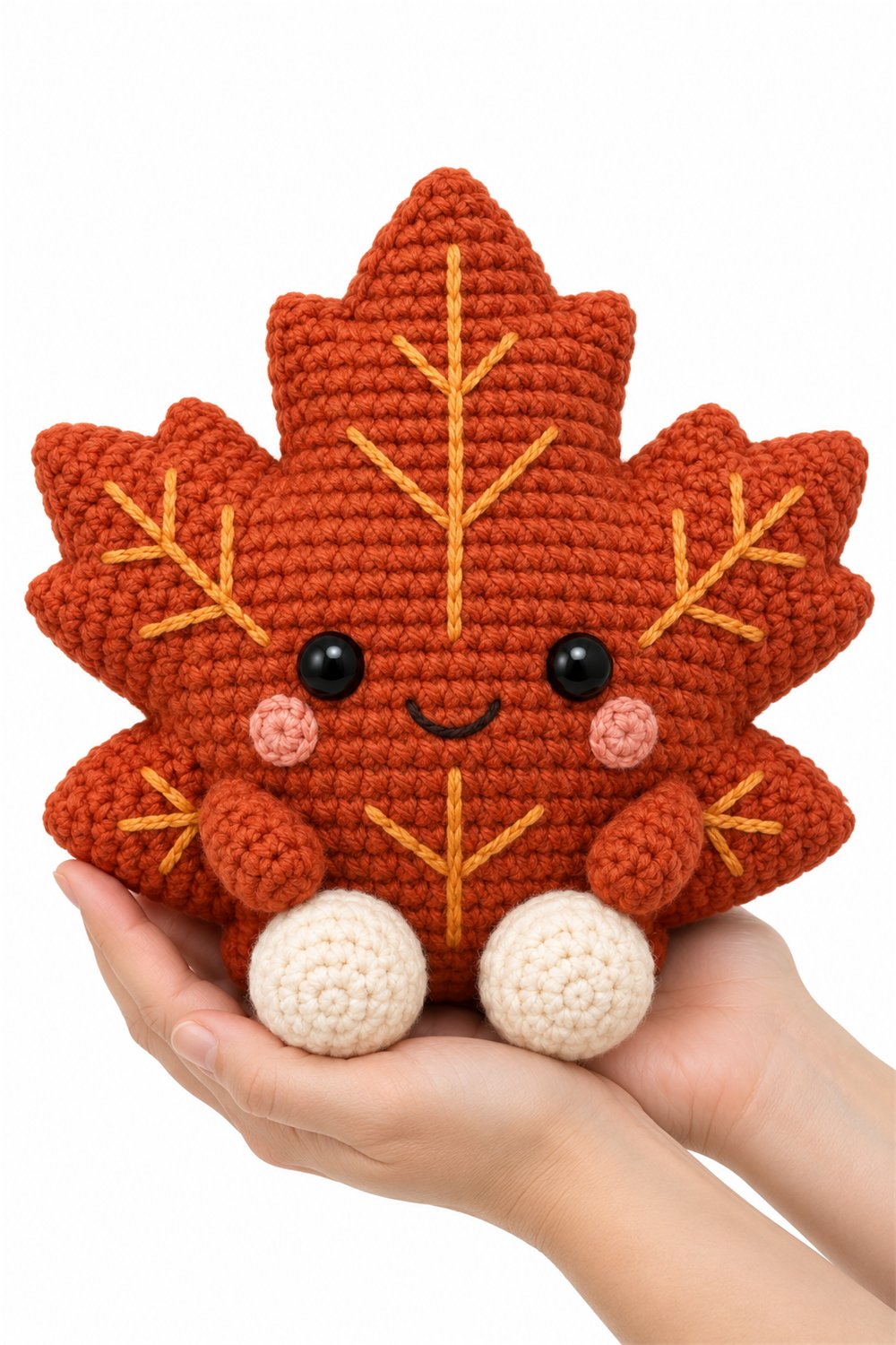 Amigurumi 434 Na Mao Folha Outono - Crochet Pattern