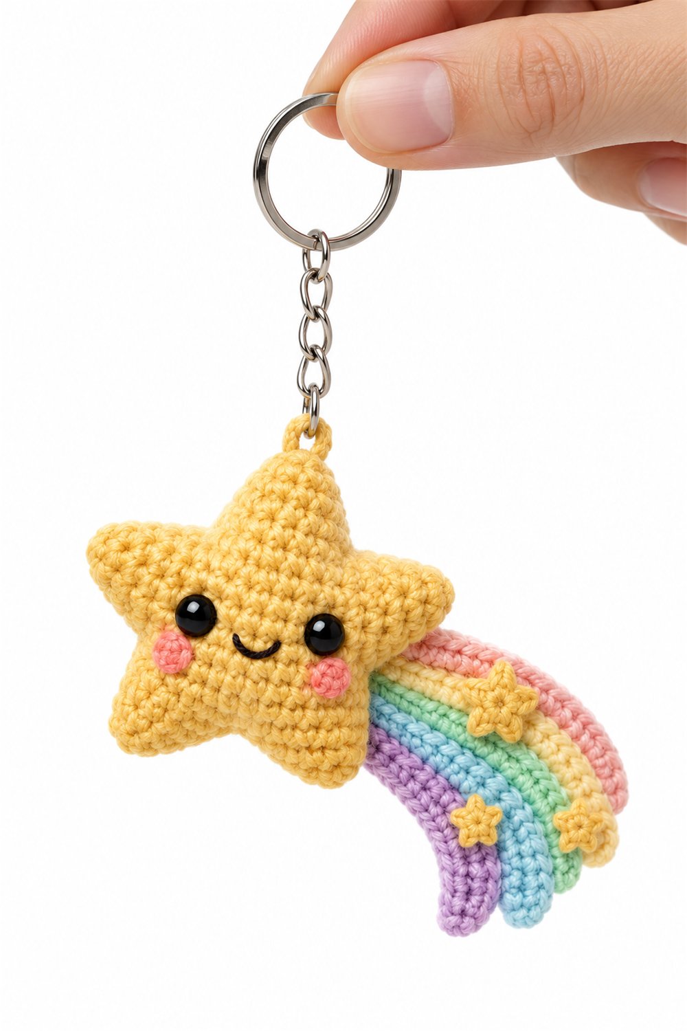 Amigurumi 443 Chaveiro Cometa Arcoiris - Crochet Pattern