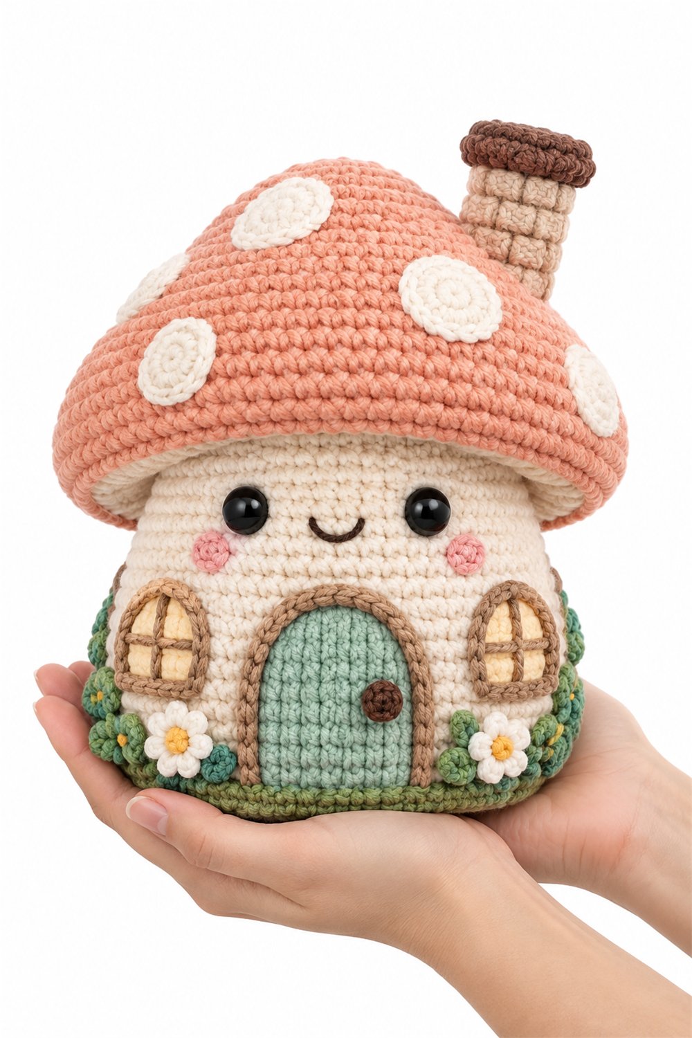Amigurumi 448 Na Mao Casinha Cogumelo - Handmade Pattern