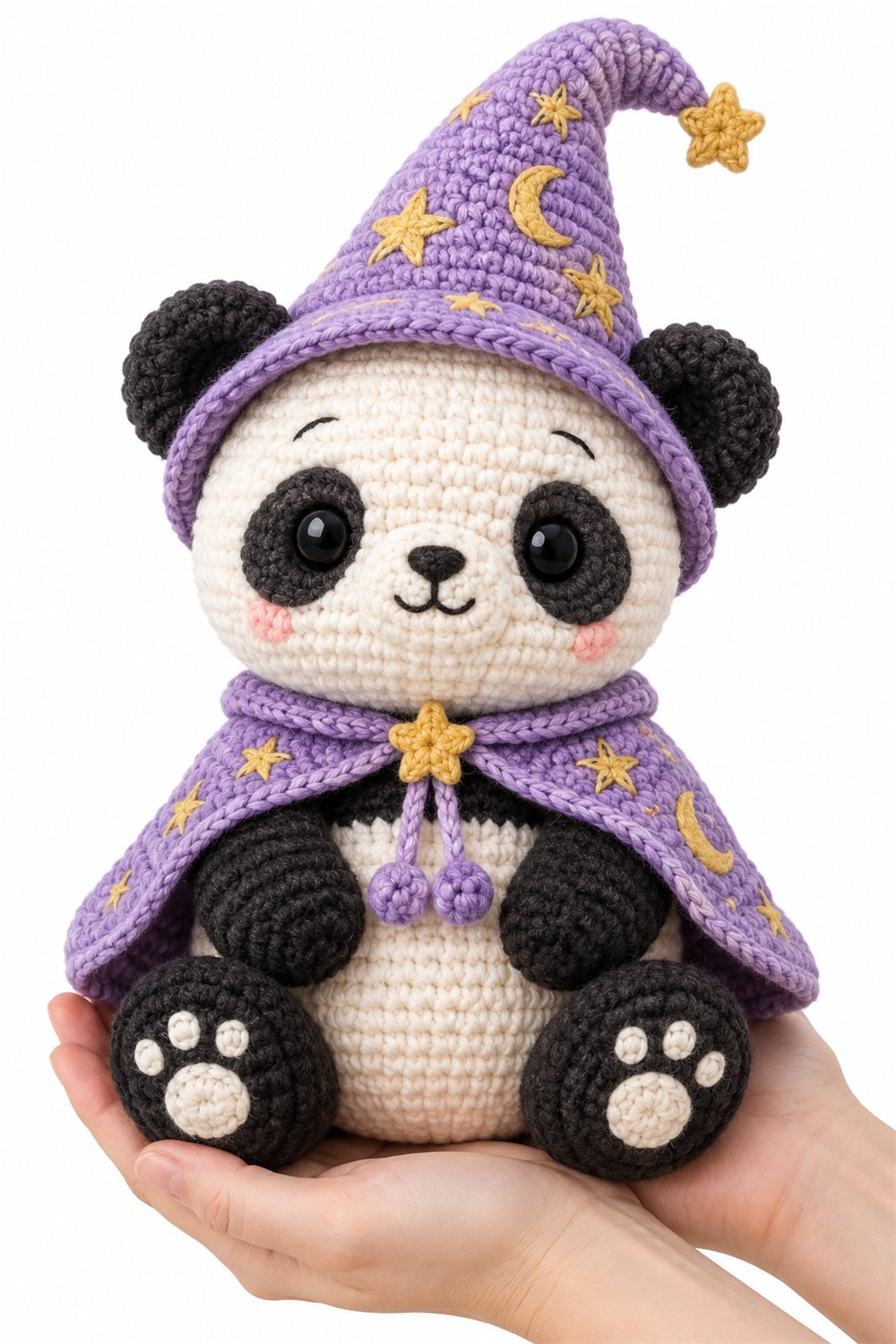 Amigurumi 470 Na Mao Panda Mago Lilas - Crochet Pattern