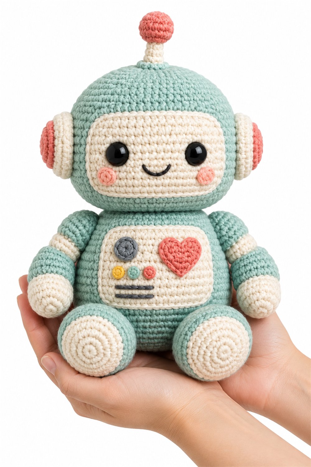 DIY Amigurumi 474 Na Mao Robo Corao Menta - Crochet Tutorial