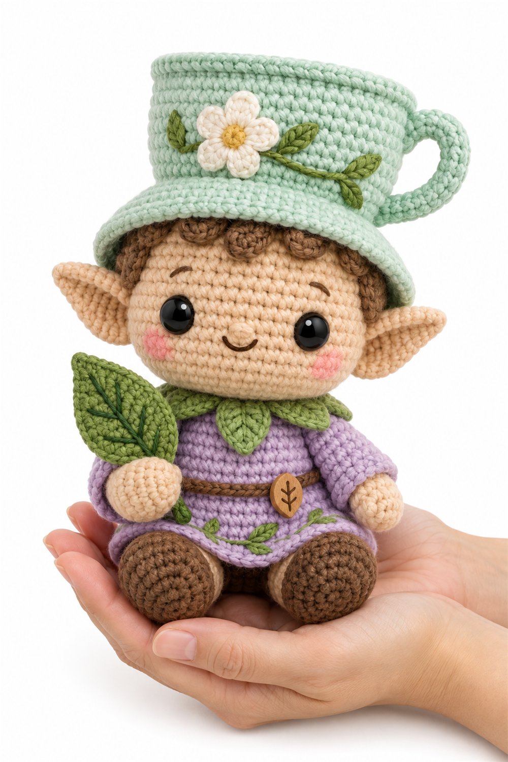 Crochet Amigurumi 476 Na Mao Duende Cha - Pattern