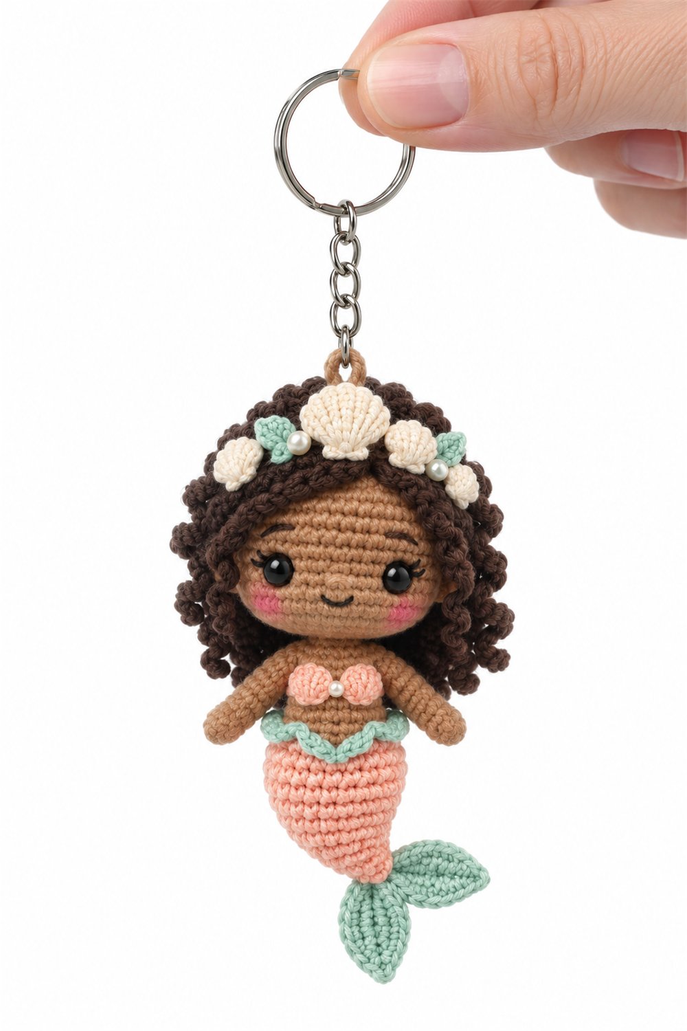 Amigurumi 477 Chaveiro Sereia Concha Dourada - Easy Crochet