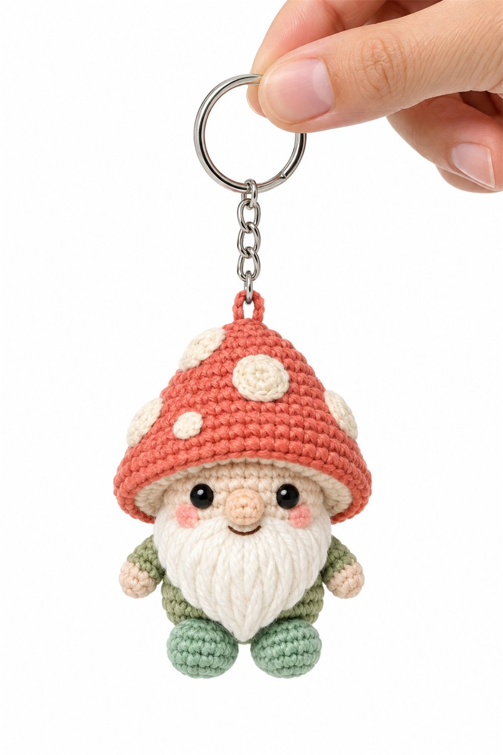 Amigurumi 479 Chaveiro Gnomo Cogumelo Coral - PDF Pattern