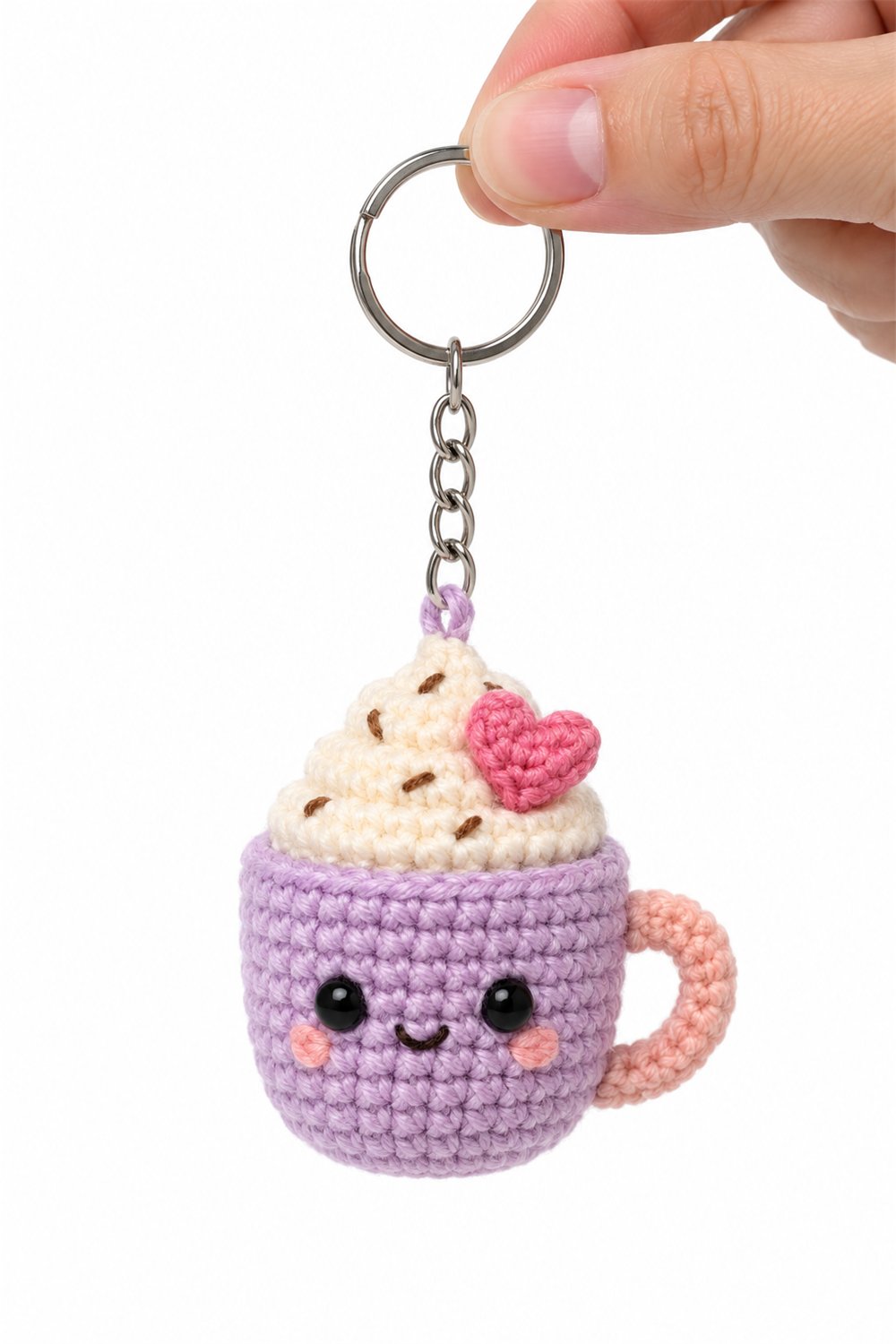 Crochet Amigurumi 485 Chaveiro Cafe Caneca Lilas - Pattern