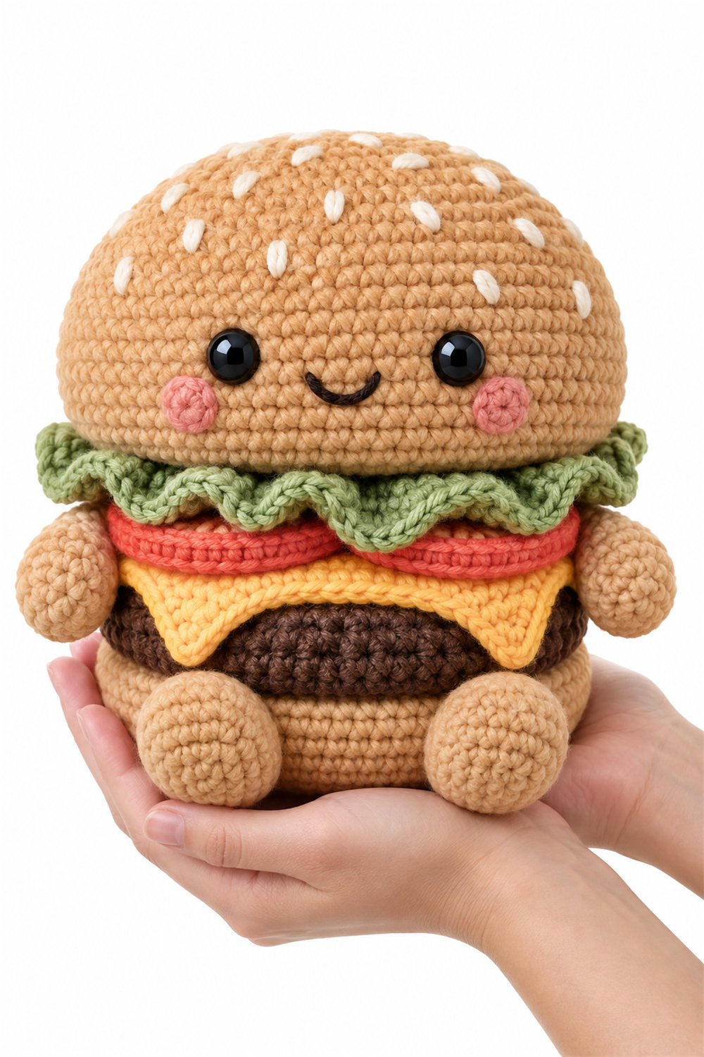 Amigurumi 488 Na Mao Hamburguer Pastel - PDF Pattern