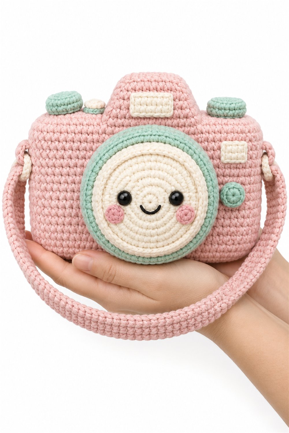 DIY Amigurumi 492 Na Mao Camera Fotografica Rosa - Crochet Tutorial