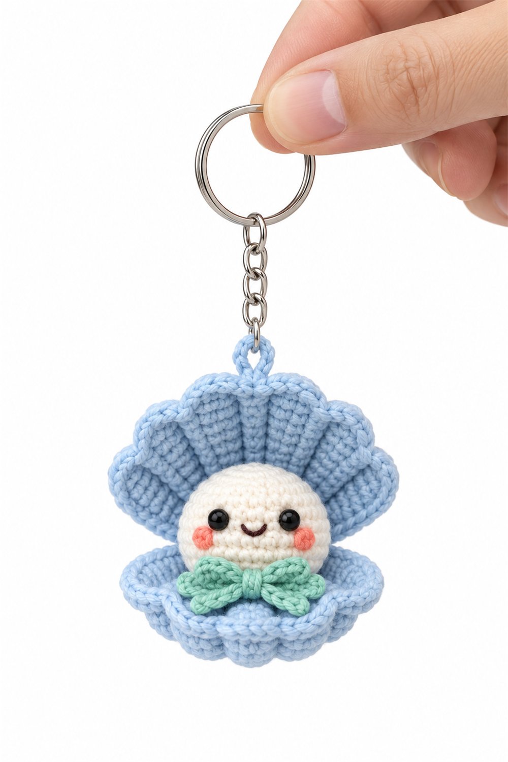 Amigurumi 499 Chaveiro Concha Perola Azul - Amigurumi Pattern
