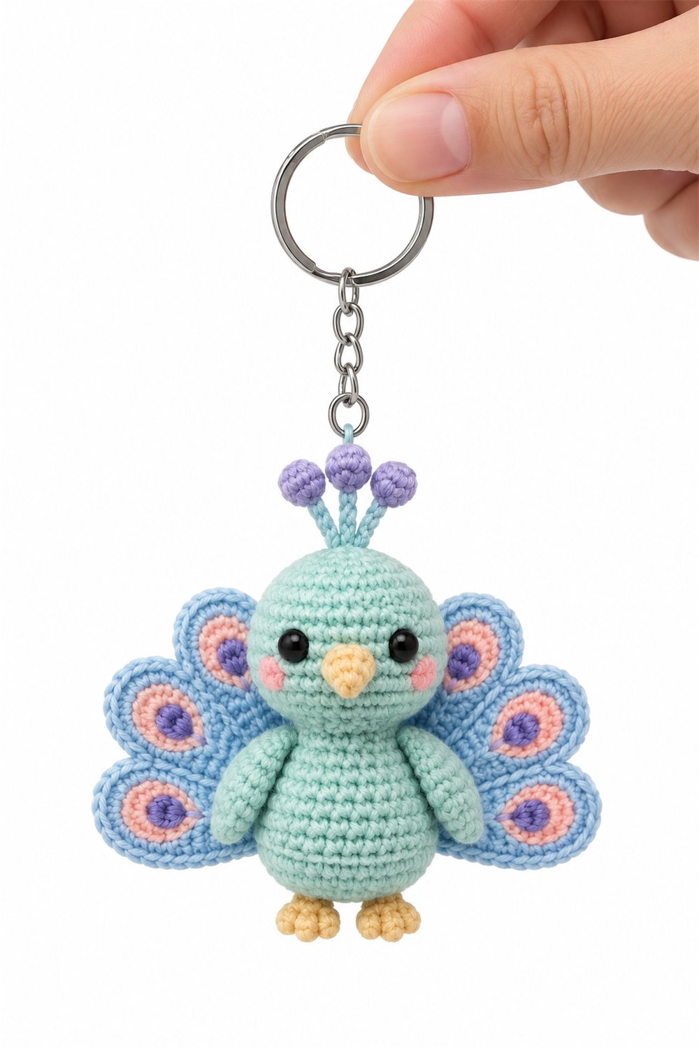 Amigurumi 515 Chaveiro Pavo Pastel - PDF Pattern