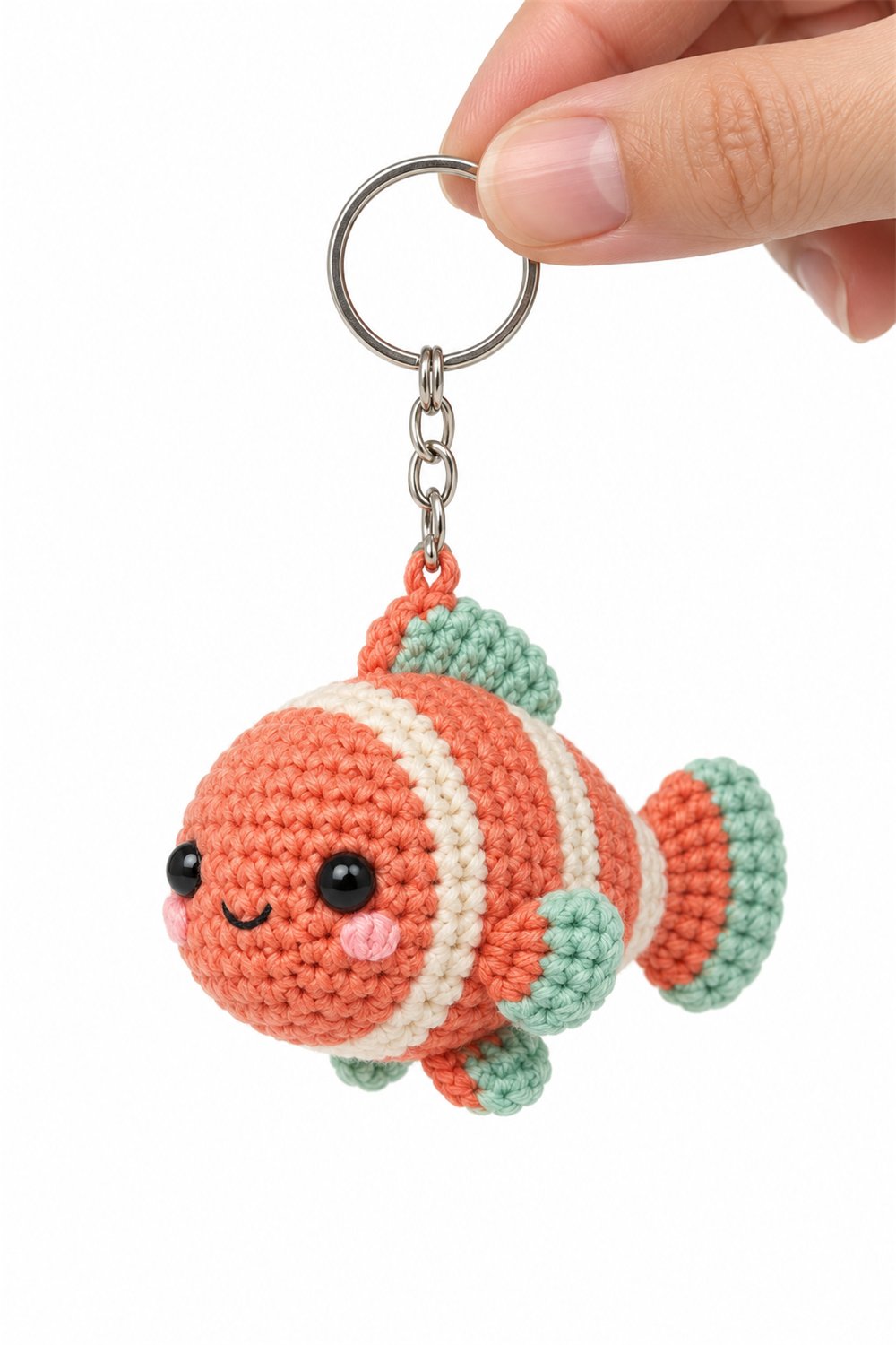 Crochet Amigurumi 585 Chaveiro Peixe Palhaco - Pattern