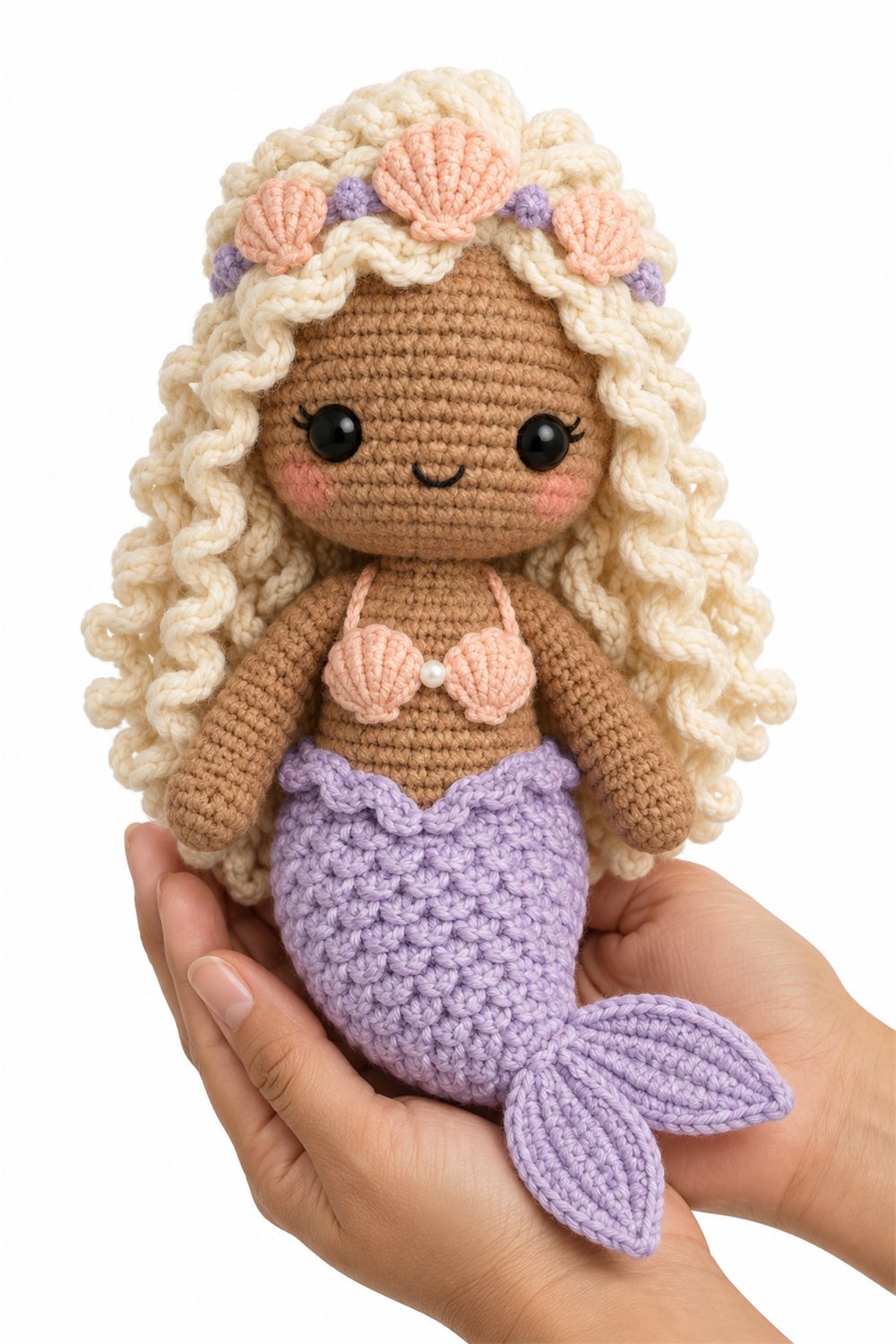 Amigurumi 600 Na Mao Sereia Lavanda - Step by Step