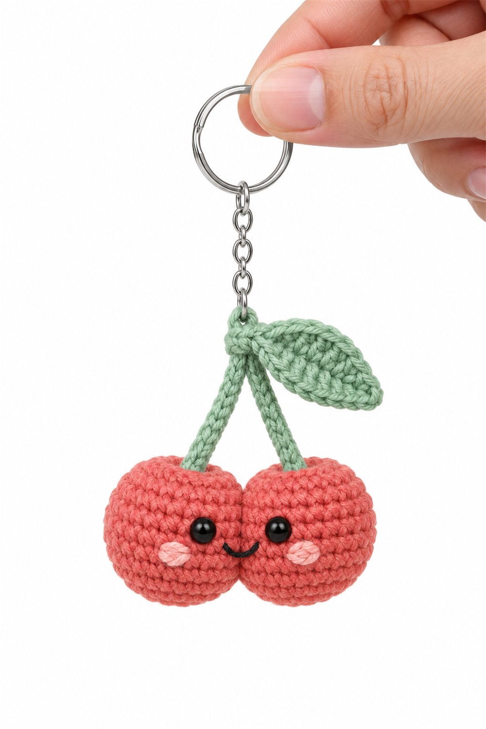 Crochet Amigurumi 621 Chaveiro Cerejas Gemeas - Pattern