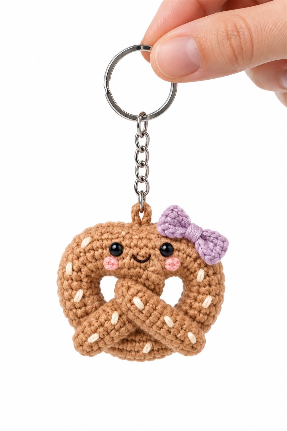 DIY Amigurumi 629 Chaveiro Pretzel Lilas - Crochet Tutorial