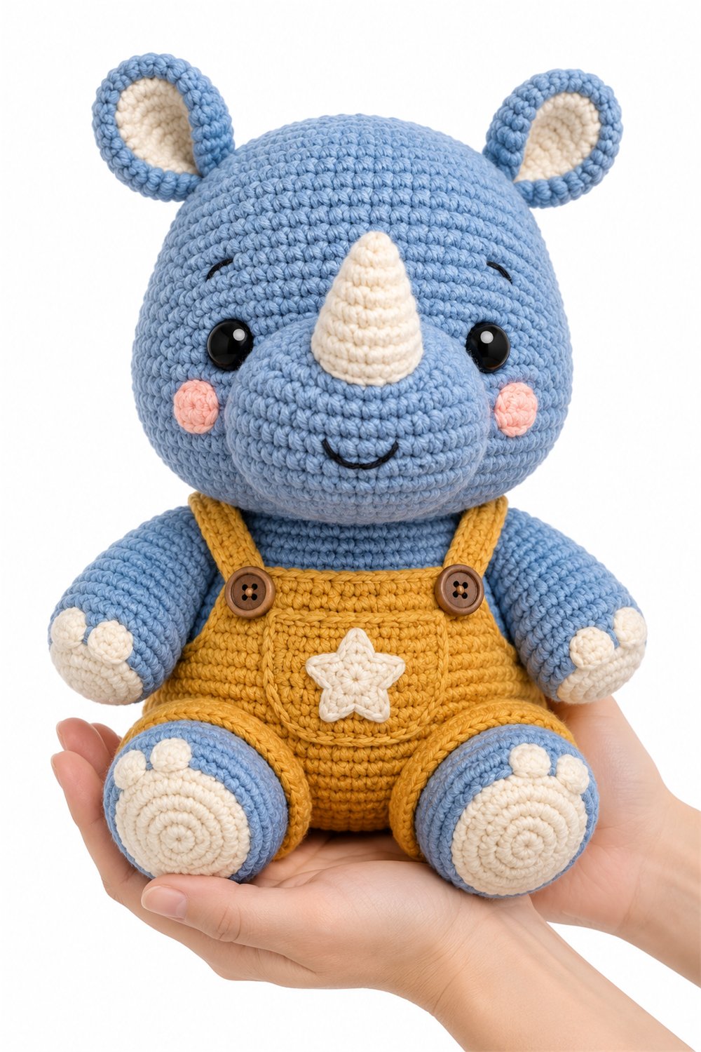 Amigurumi 660 Na Mao Rinoceronte Estrelas - PDF Pattern