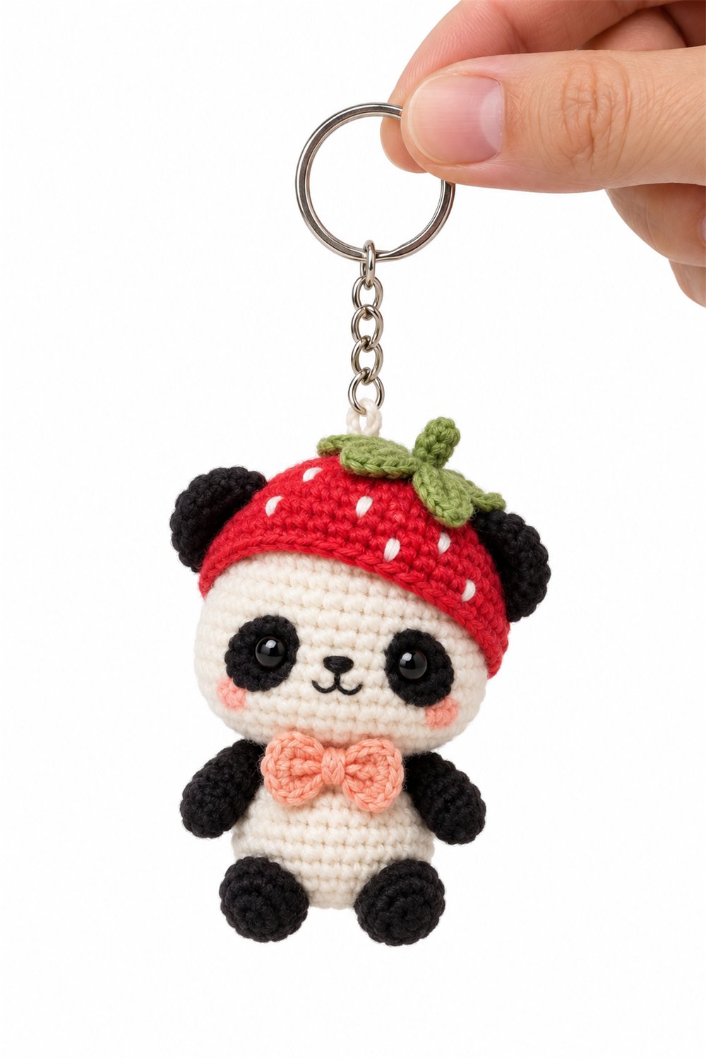 How to Crochet Amigurumi 663 Chaveiro Panda Morango