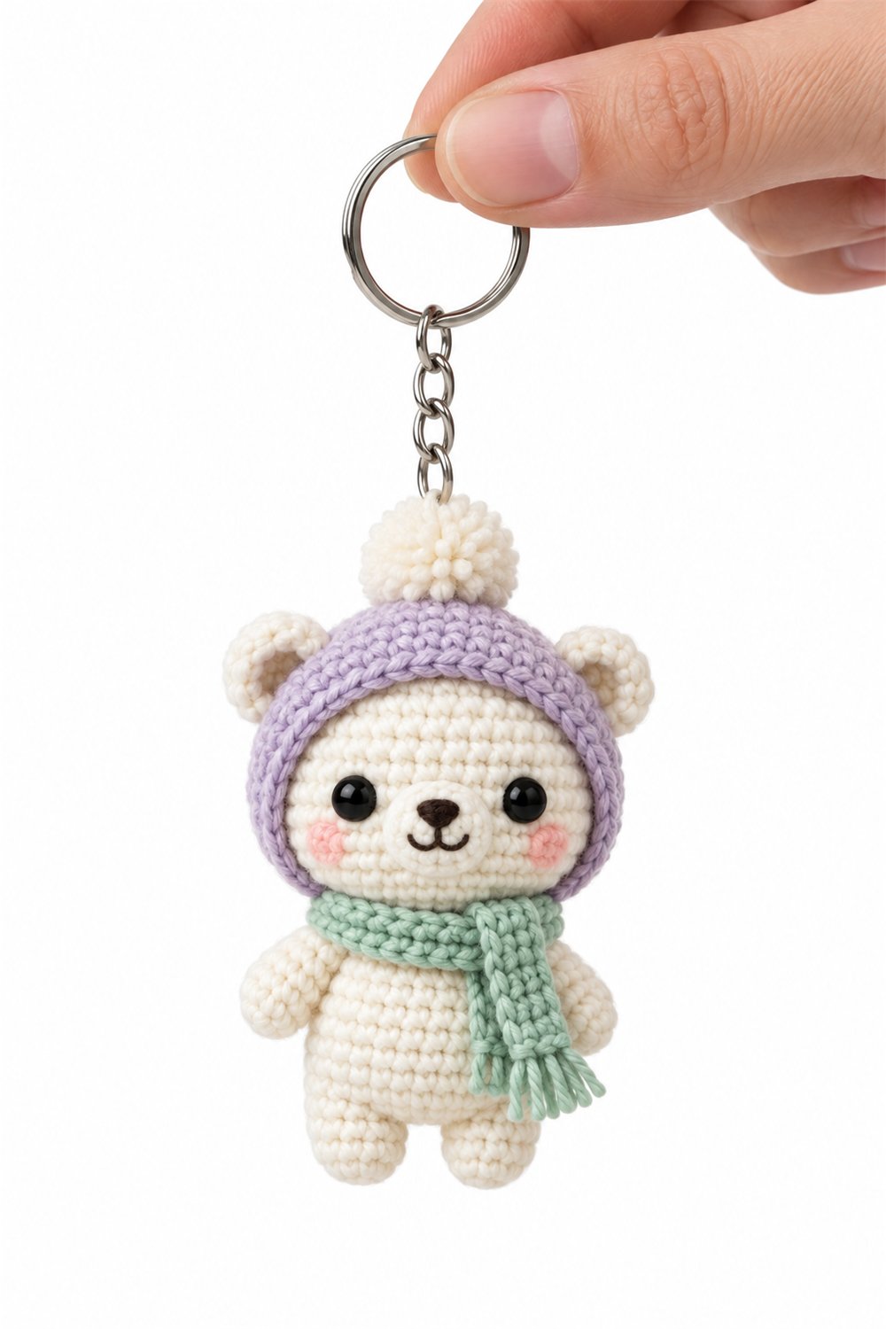DIY Amigurumi 665 Chaveiro Urso Polar Lavanda - Crochet Tutorial