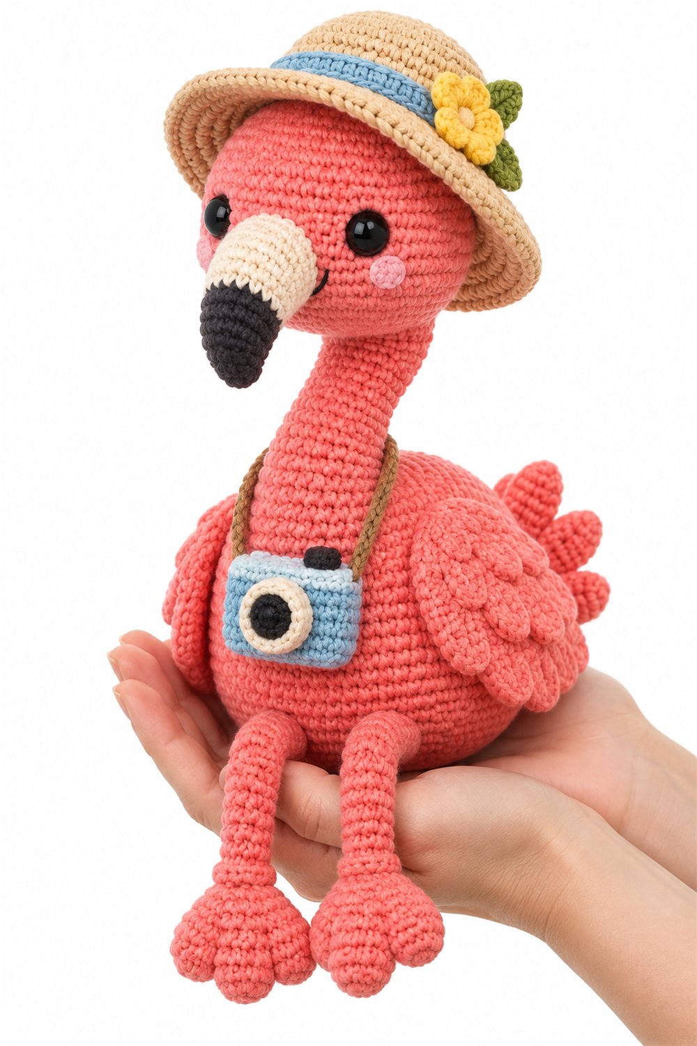 Amigurumi 668 Na Mao Flamingo Turista - Easy Crochet