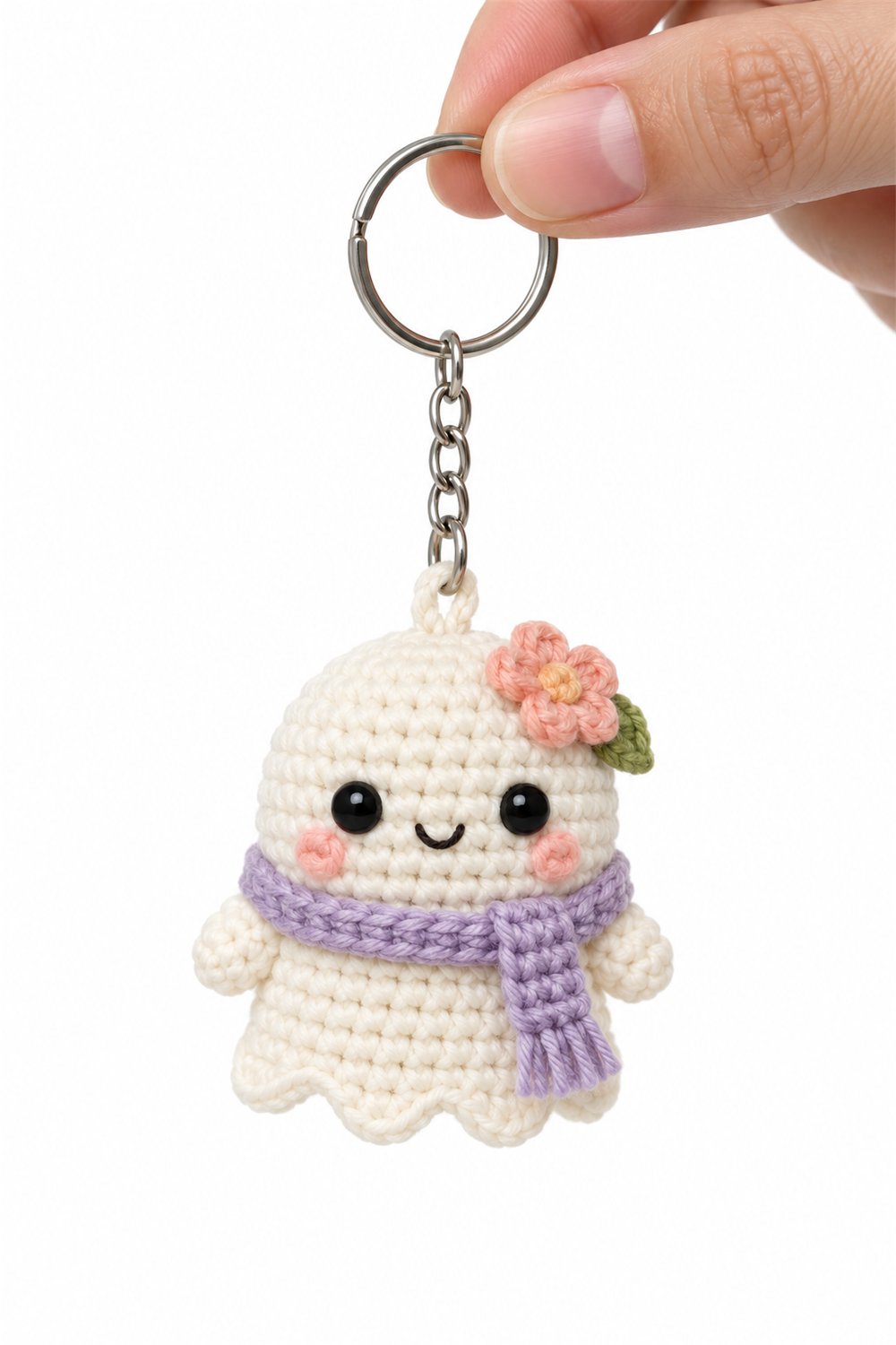 Amigurumi 695 Chaveiro Fantasma Lavanda - Easy Crochet