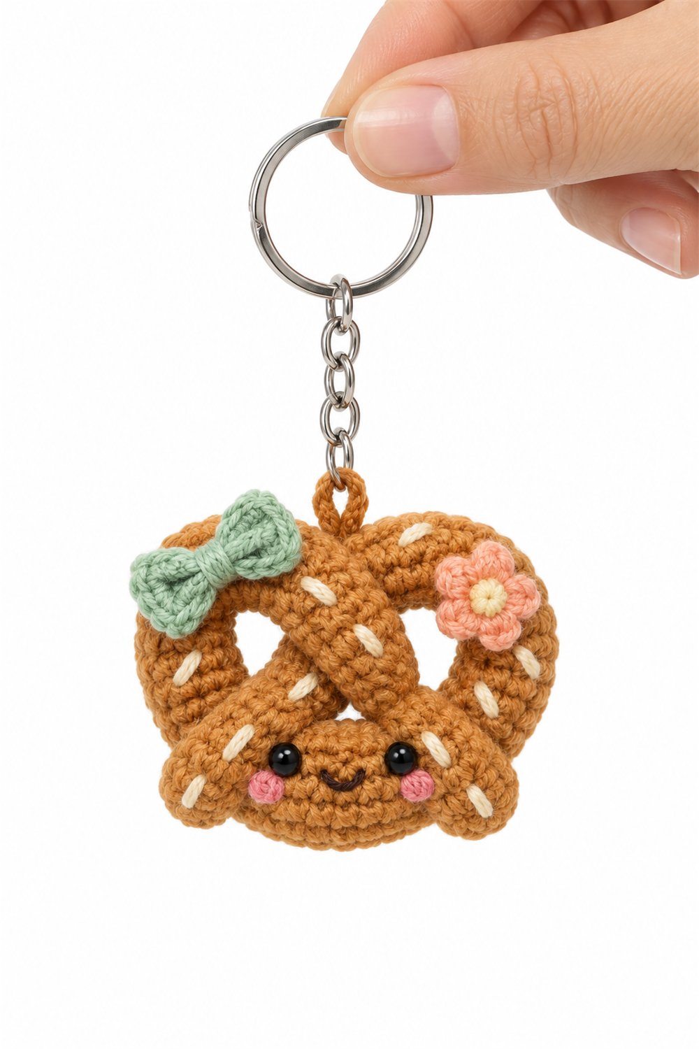 DIY Amigurumi 729 Chaveiro Pretzel Flor - Crochet Tutorial