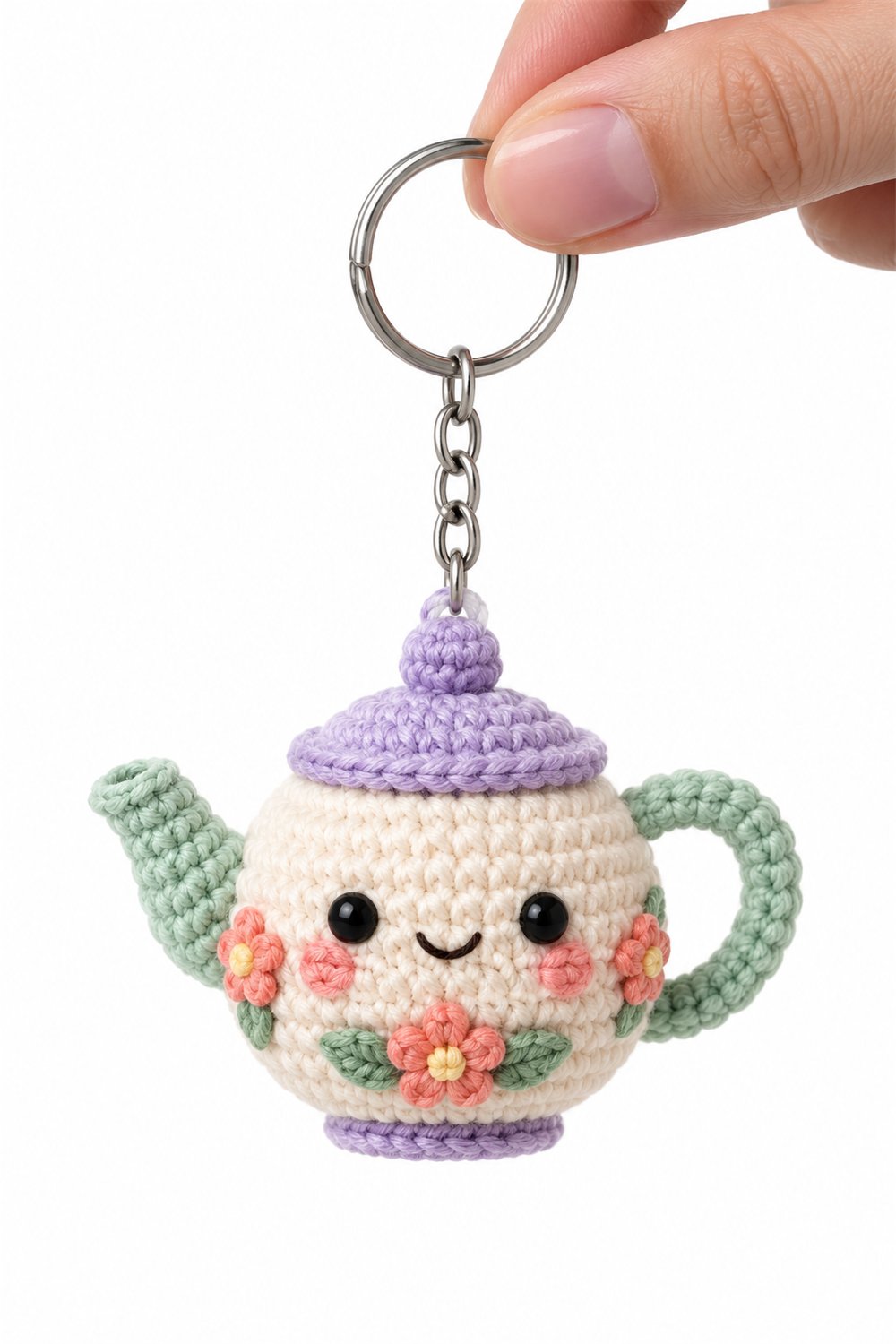 Amigurumi 739 Chaveiro Bule Floral - Handmade Pattern