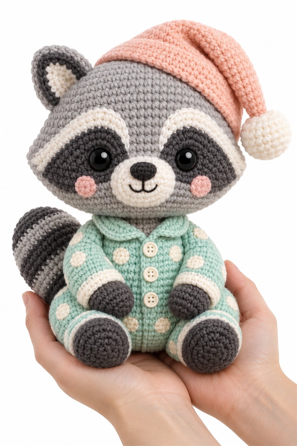 Crochet Amigurumi 776 Na Mao Guaxinim Pijama - Pattern