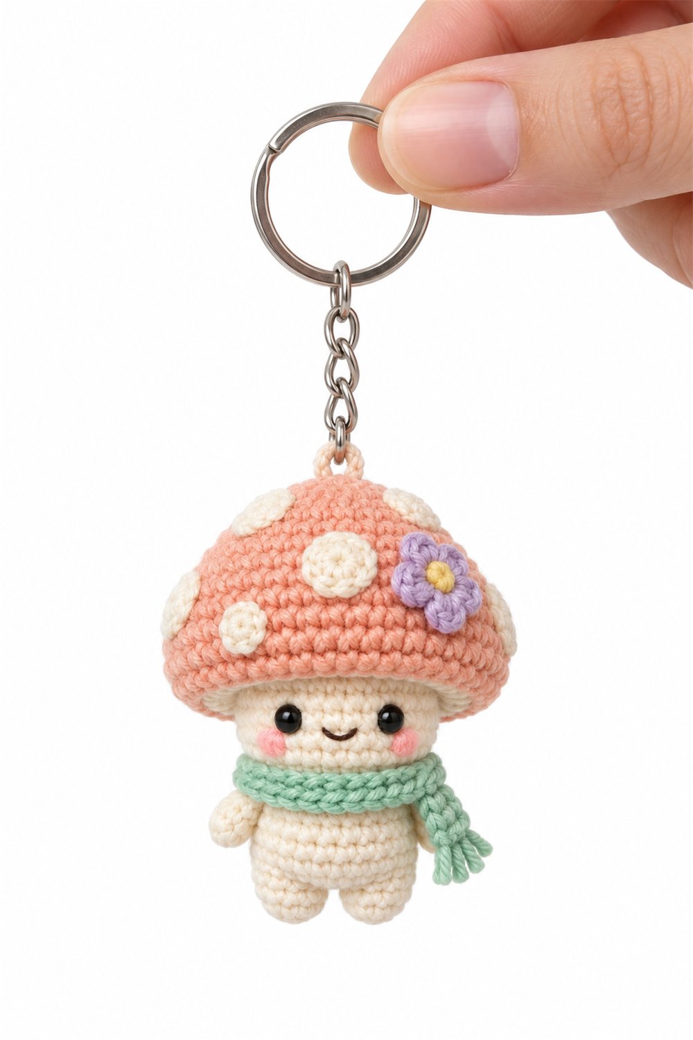 Crochet Amigurumi 785 Chaveiro Cogumelo Pessego - Pattern