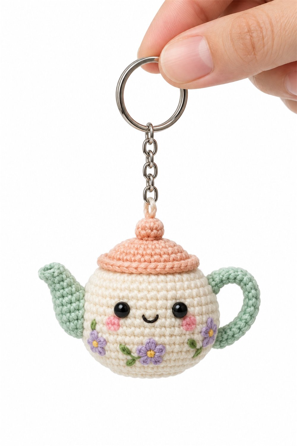 Amigurumi 795 Chaveiro Bule Pessego - Easy Crochet