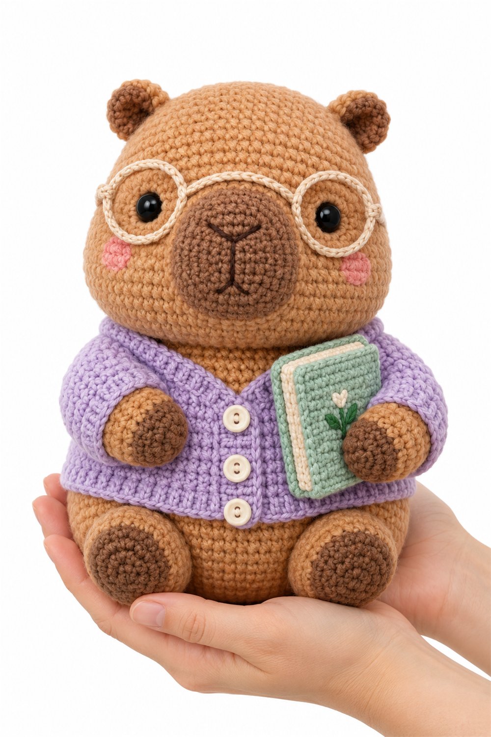 Amigurumi 802 Na Mao Capivara Bibliotecaria - Handmade Pattern