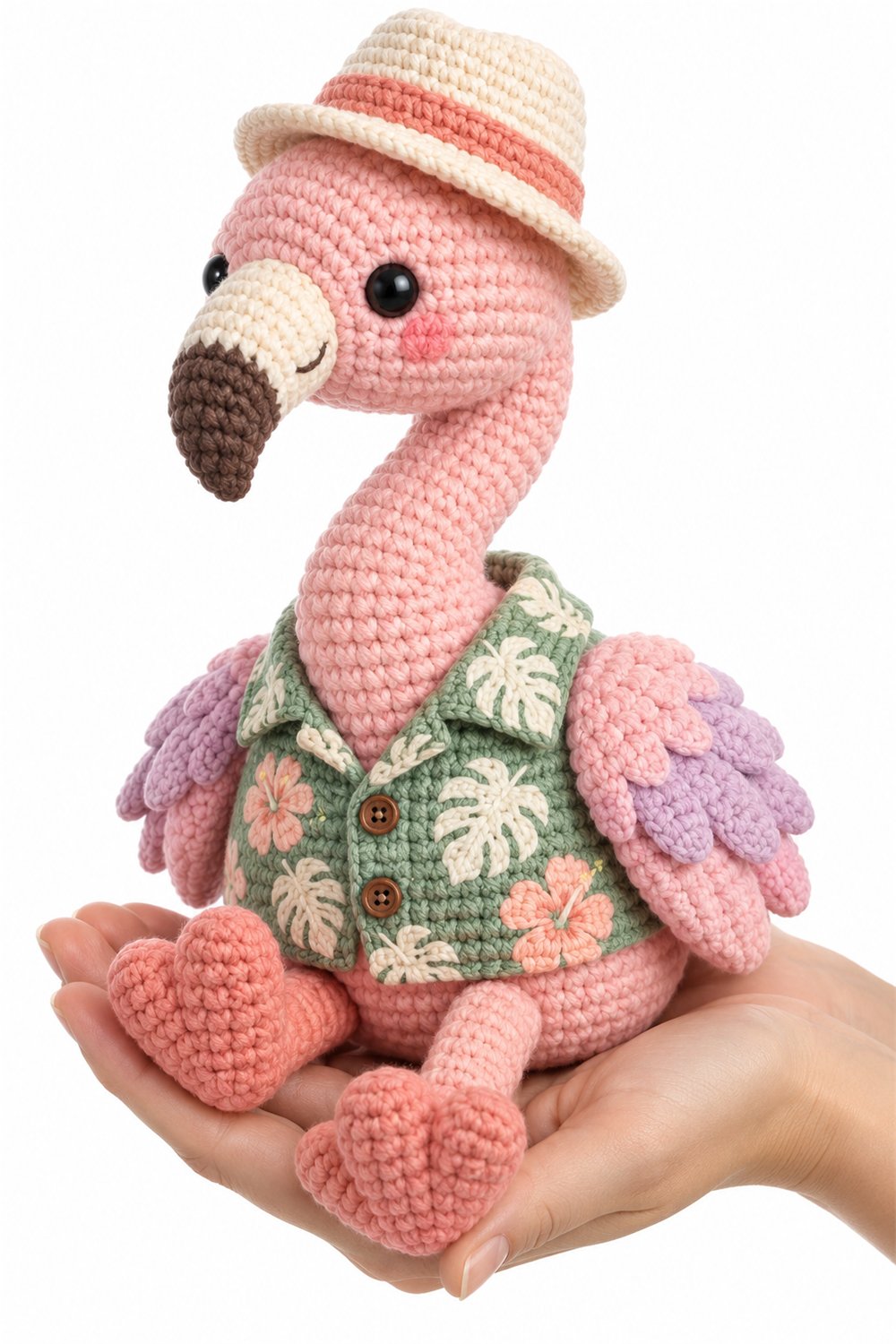 Amigurumi 814 Na Mao Flamingo Tropical Crochet Guide