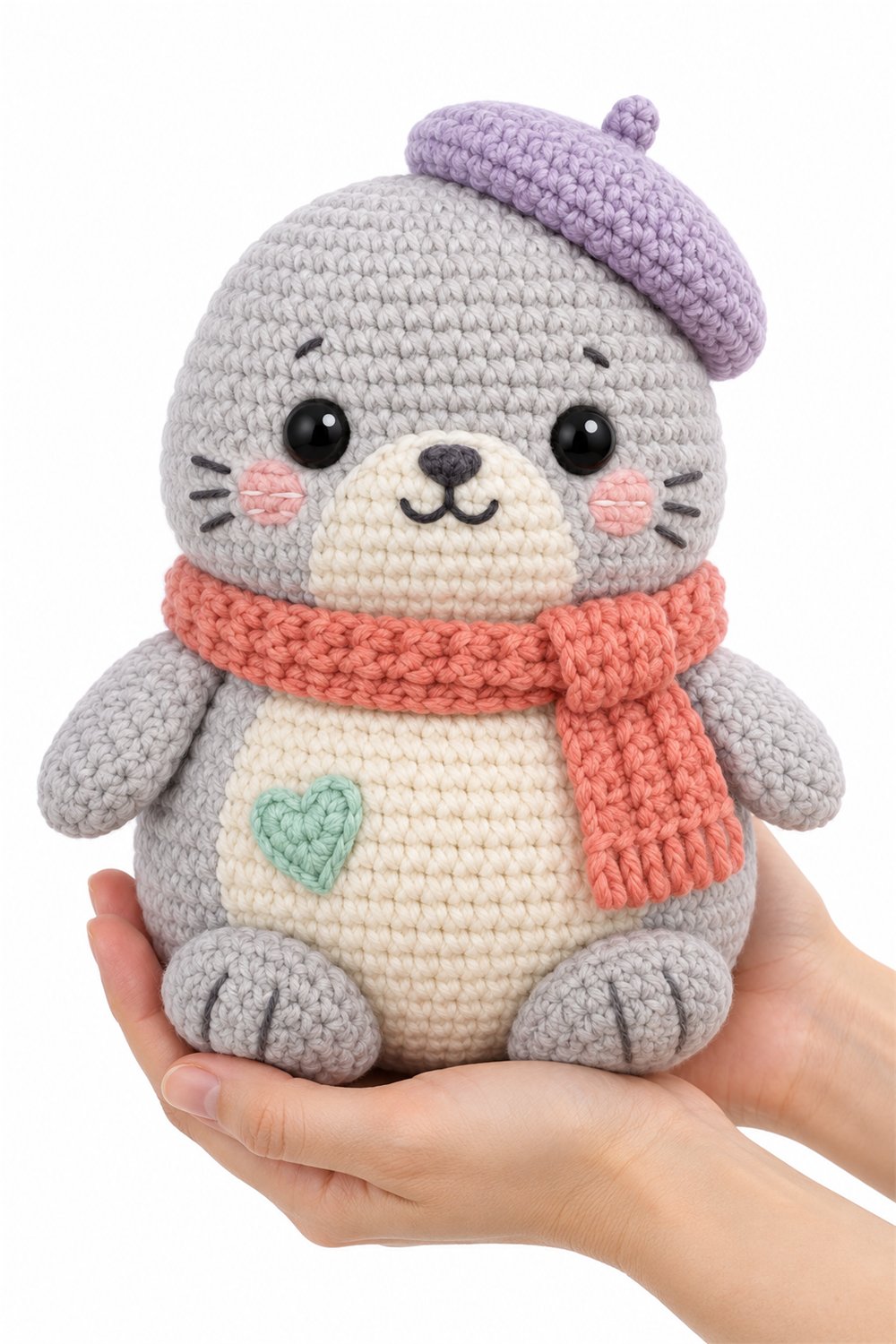 How to Crochet Amigurumi 818 Na Mao Foca Cachecol Coral