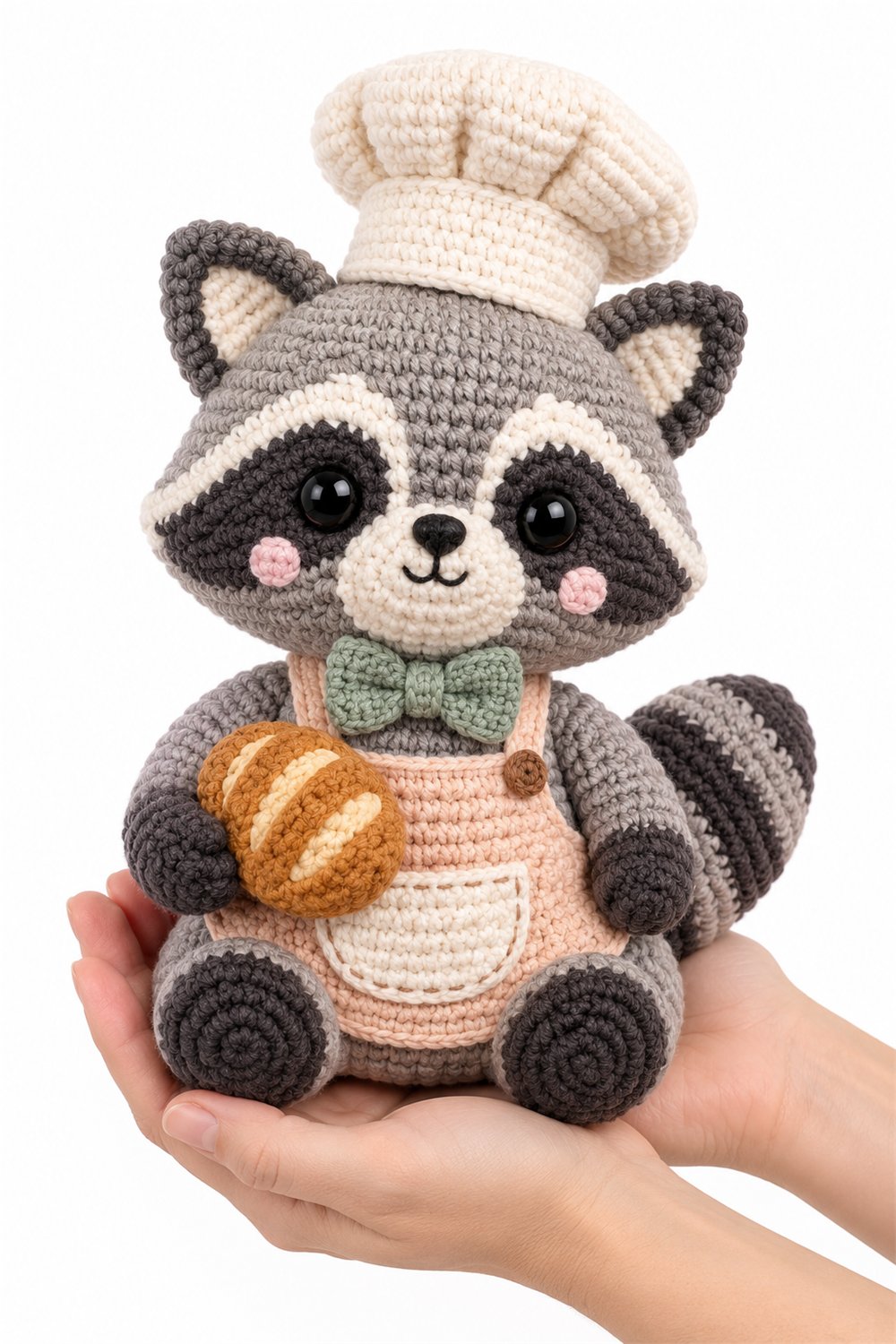 Amigurumi 826 Na Mao Guaxinim Padeiro - Amigurumi Pattern