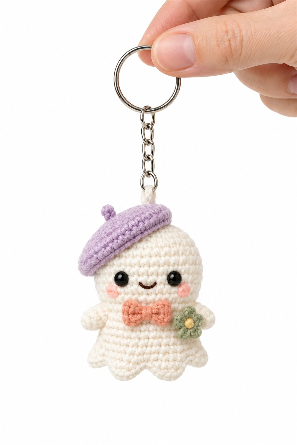 Amigurumi 831 Chaveiro Fantasma Lavanda - Easy Crochet