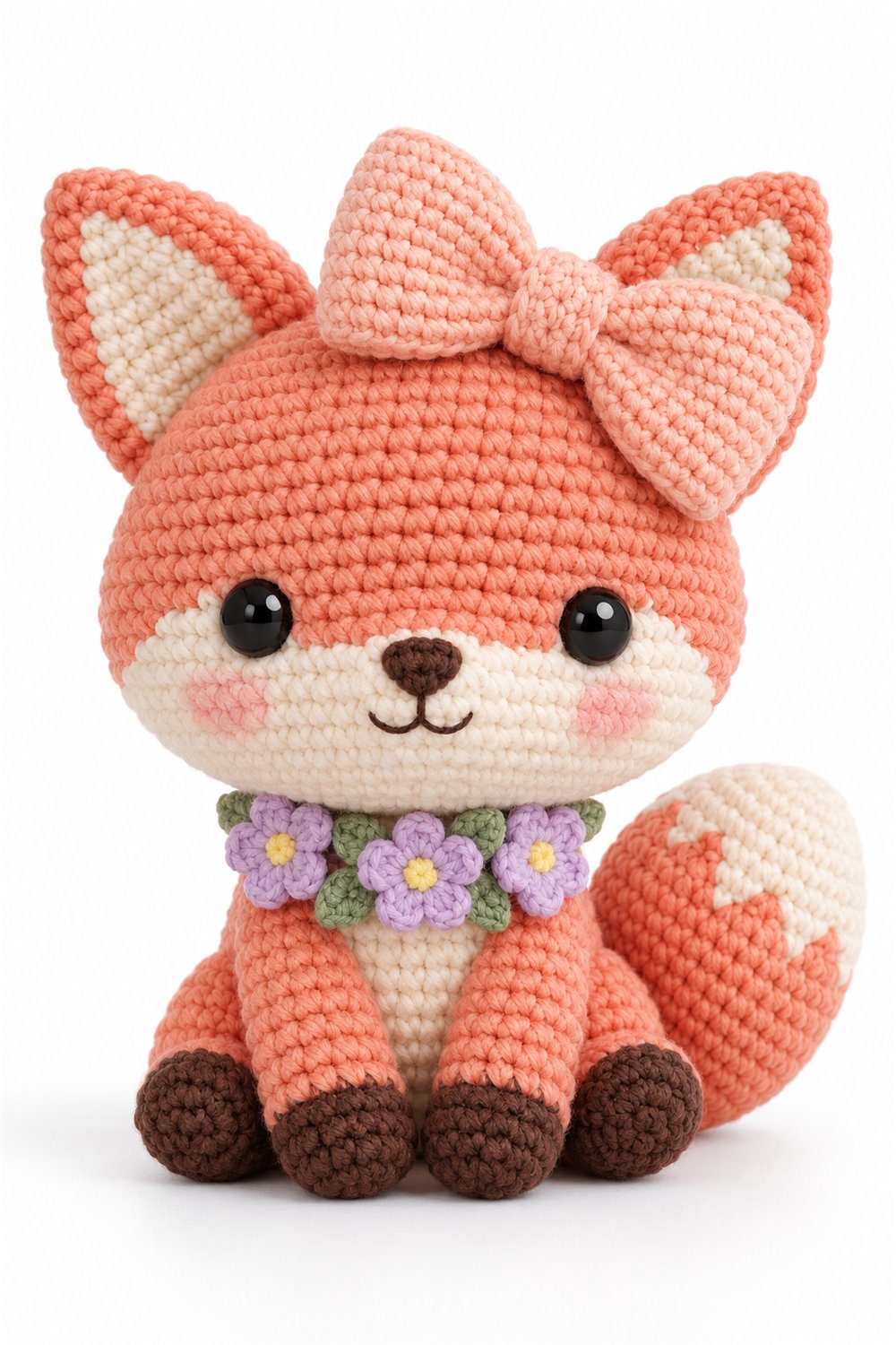 Crochet Amigurumi 894 Estilo Exemplos Raposa Laco Rosa - Pattern