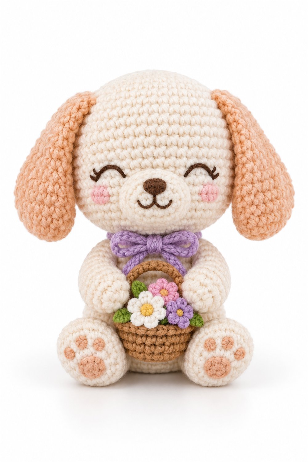 Amigurumi 898 Estilo Exemplos Cachorrinho Flores - Crochet Pattern