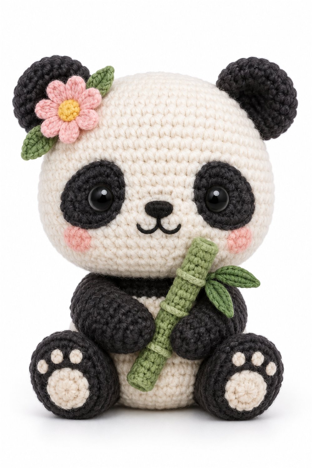 Amigurumi 899 Estilo Exemplos Panda Bambu Flores - Amigurumi Pattern