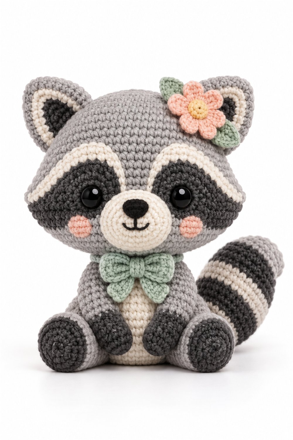 Amigurumi 908 Estilo Exemplos Guaxinim Flor - Amigurumi Pattern