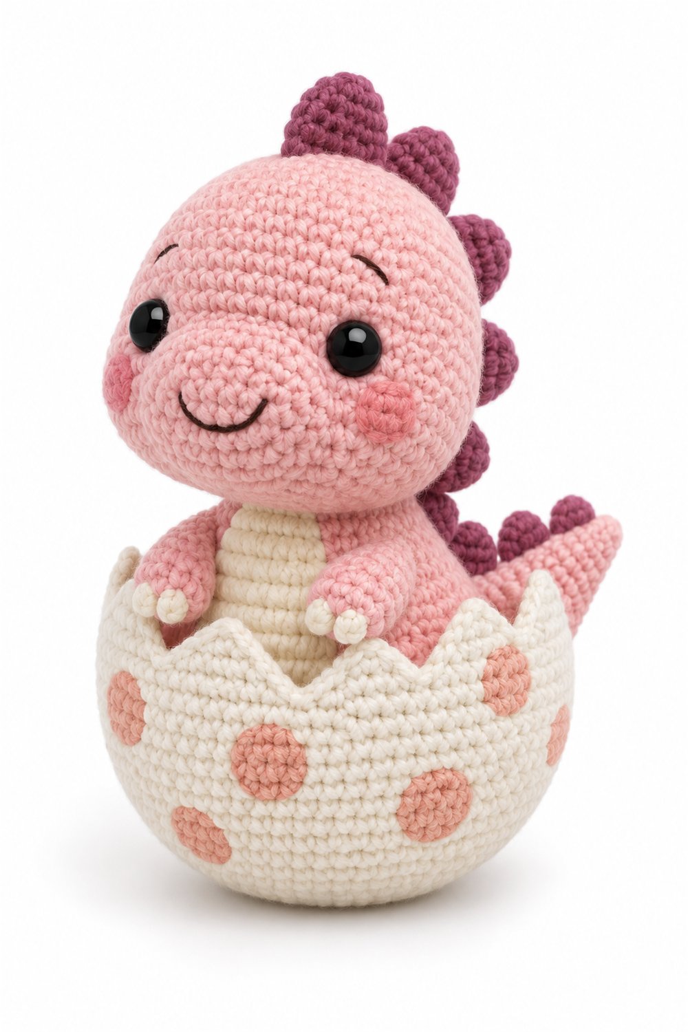 Amigurumi 916 Estilo Exemplos Dinossauro Rosa Ovo - Crochet Pattern