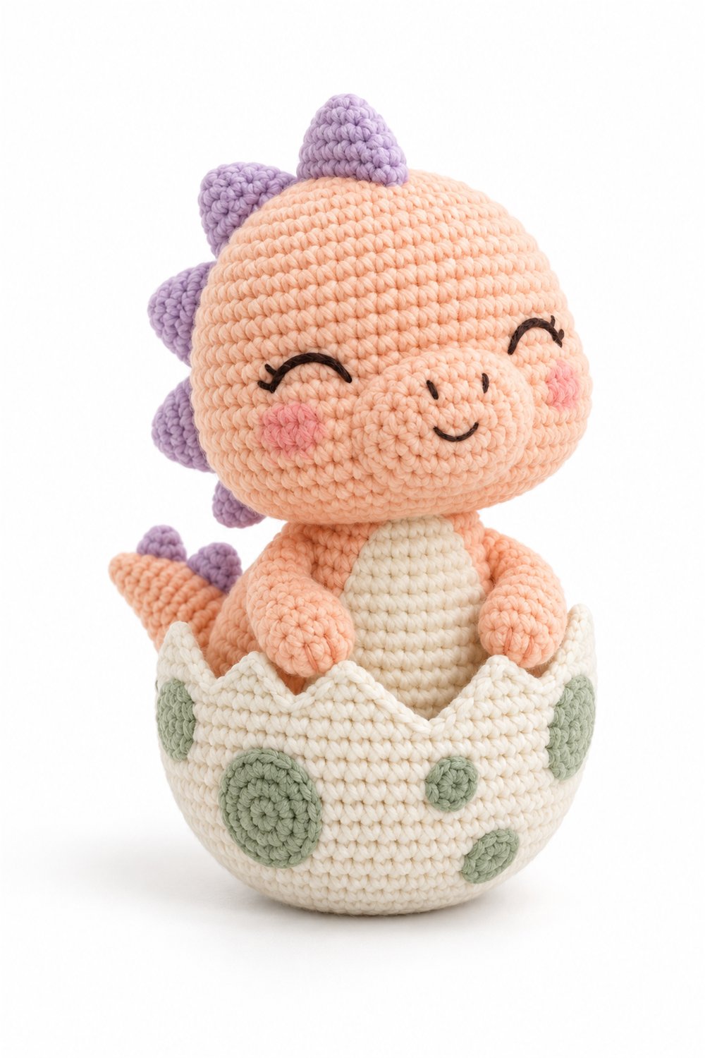 Amigurumi 920 Estilo Exemplos Dinossauro Pessego Ovo - Handmade Pattern
