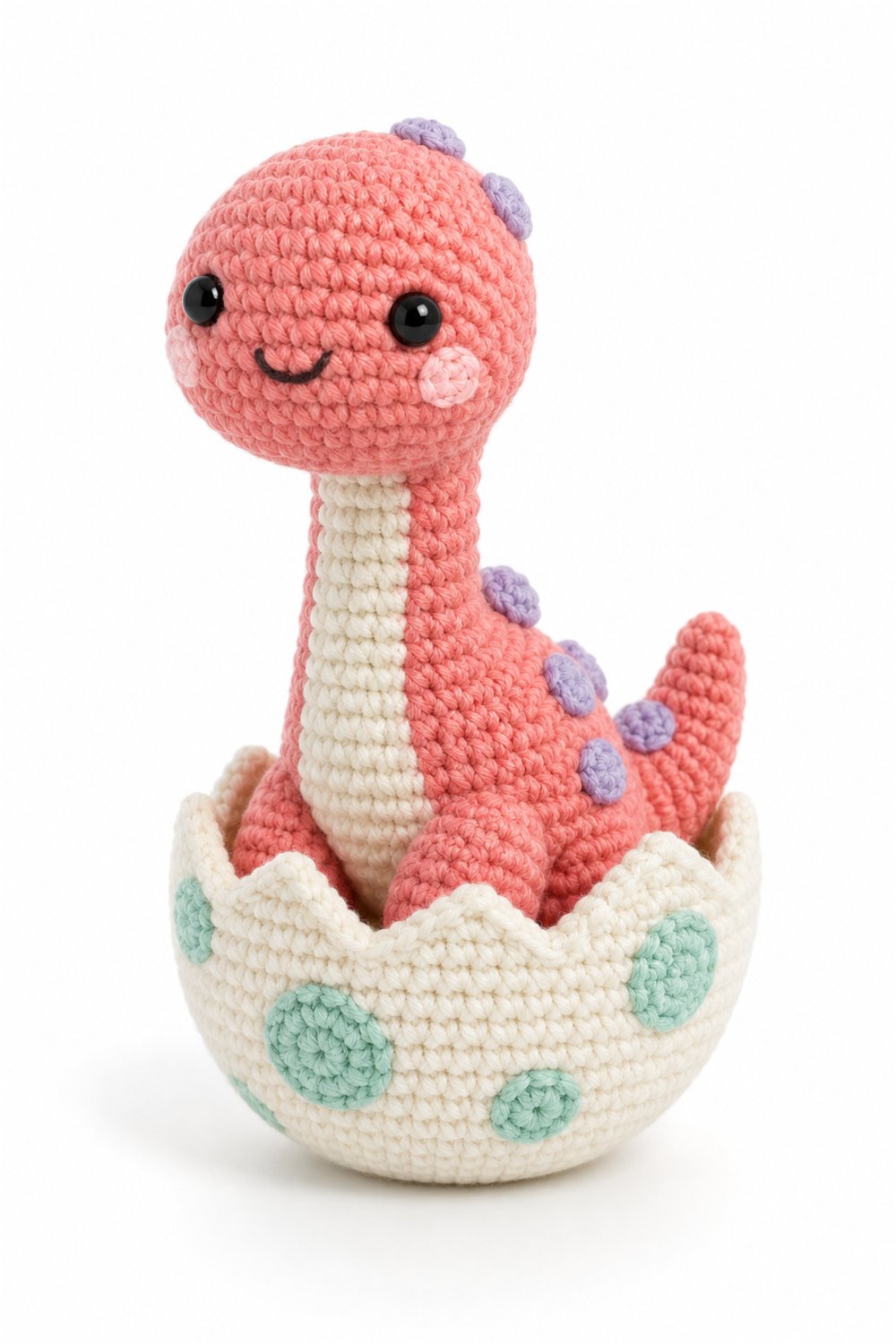 Amigurumi 925 Estilo Exemplos Brontossauro Rosa Ovo - Crochet Pattern