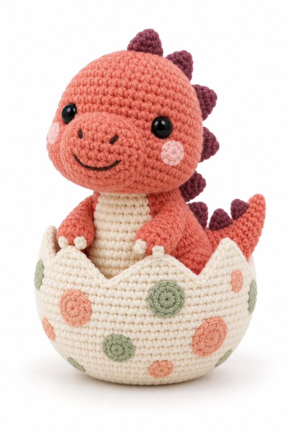 How to Crochet Amigurumi 927 Estilo Exemplos Tiranossauro Coral Ovo